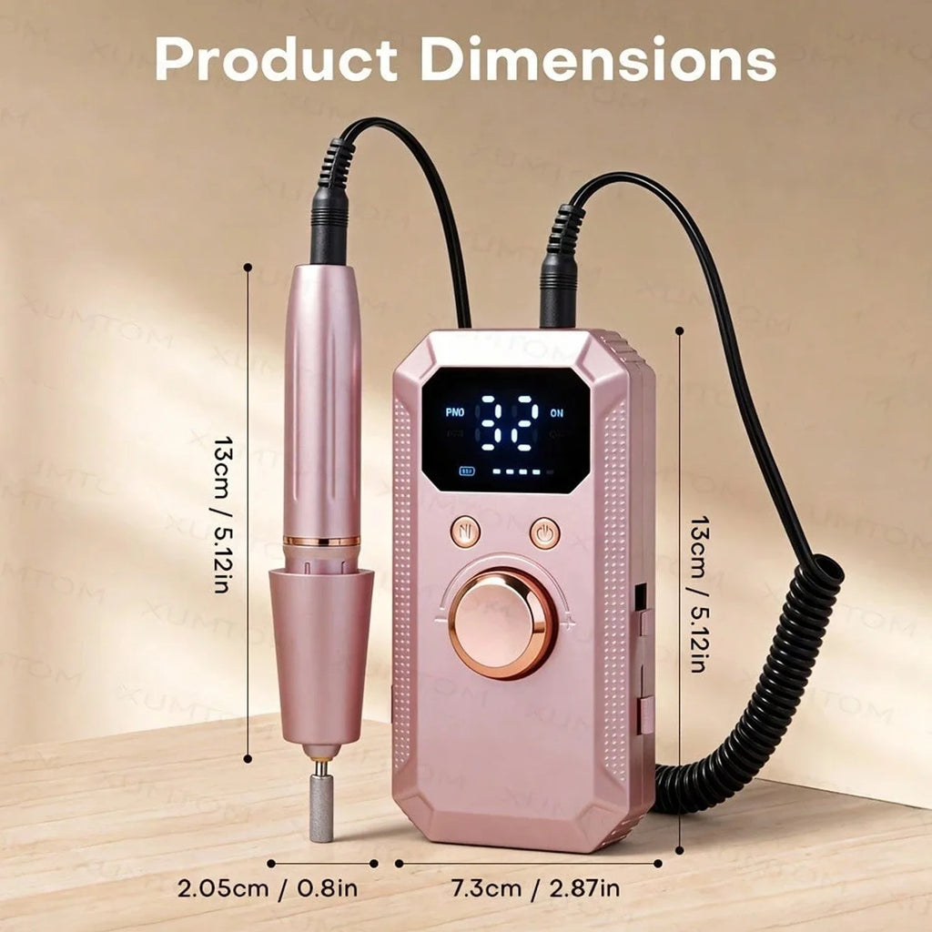 Wireless Use Nail Drill Machine 1600mAh Nail Drill Milling Sander Nail Art Manicure Grinder Nail Polisher Cutter Kit Rechargeable Nail Sander File For Manicure Salon Tool