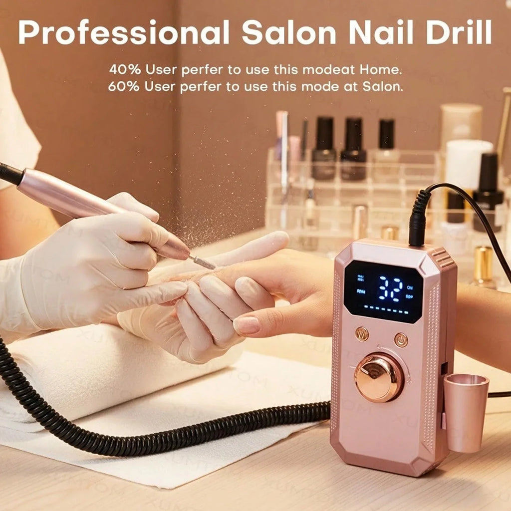 Wireless Use Nail Drill Machine 1600mAh Nail Drill Milling Sander Nail Art Manicure Grinder Nail Polisher Cutter Kit Rechargeable Nail Sander File For Manicure Salon Tool