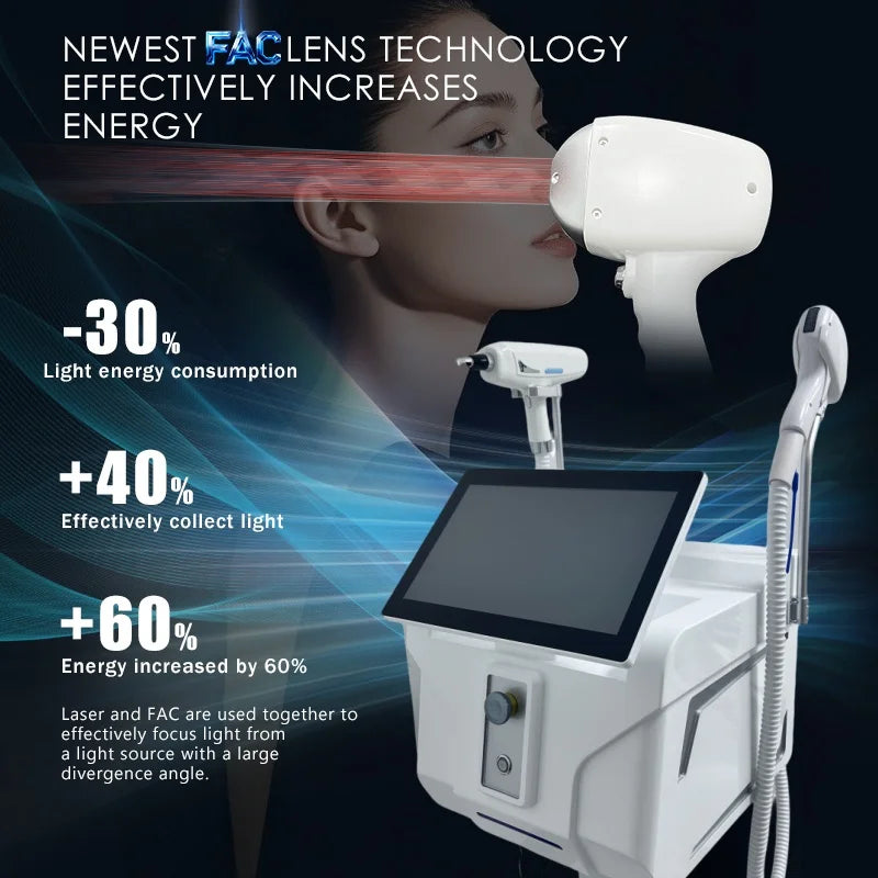 5000W FAC Diode Laser Hair Removal Machine 5 Wavelength Painless Permanent Portable Salon Beauty Salon Permanent tattoo removal