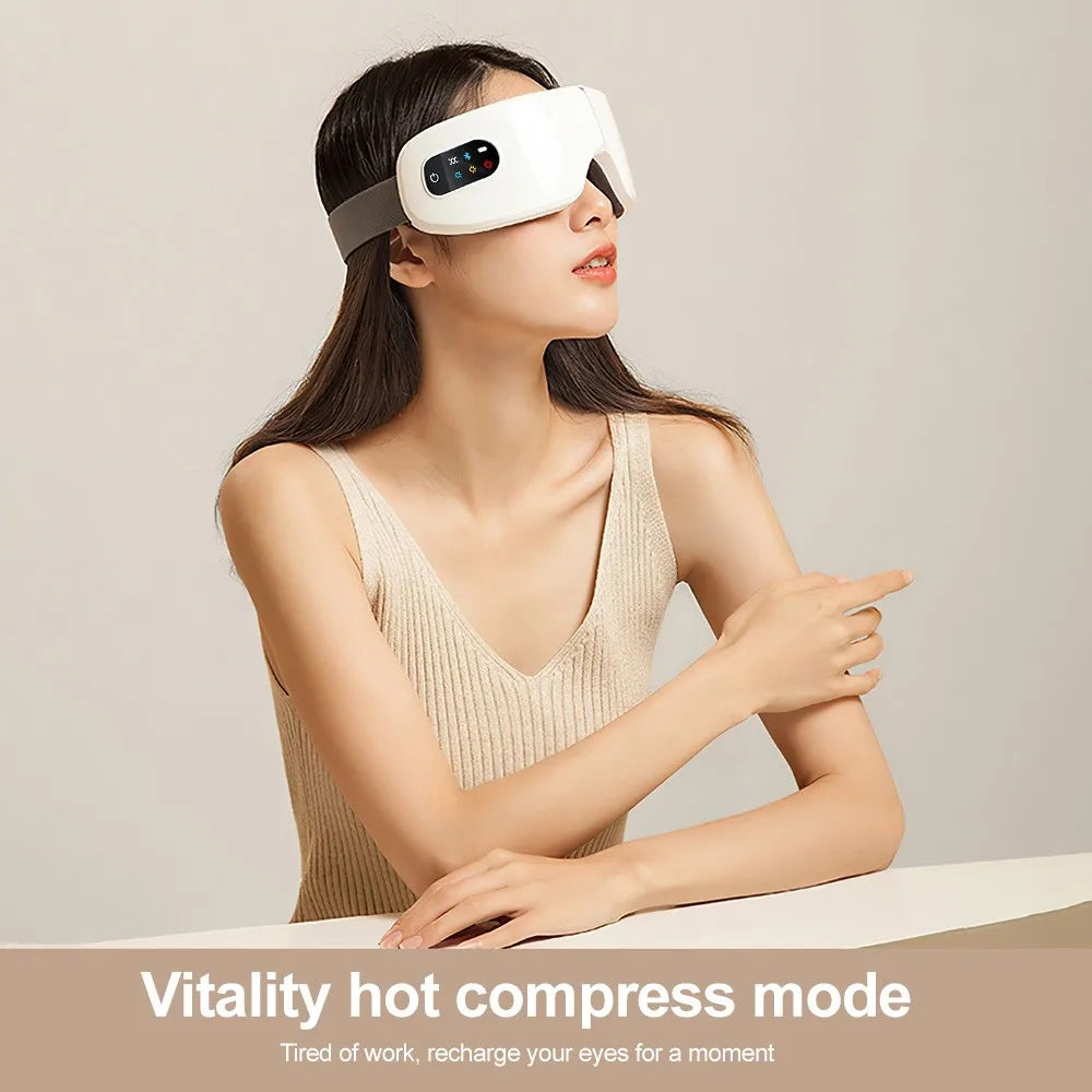 Smart Eye Massager  Vibration Heat Airbag Relieve Eye Fatigue Strain Bluetooth