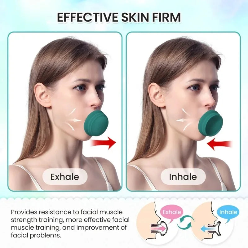 Portable Jaw Face Neck Toning Exerciser for Firm, and Tone Your Skin with V-Shaped Double Face Exerciser - Mouth Exercise