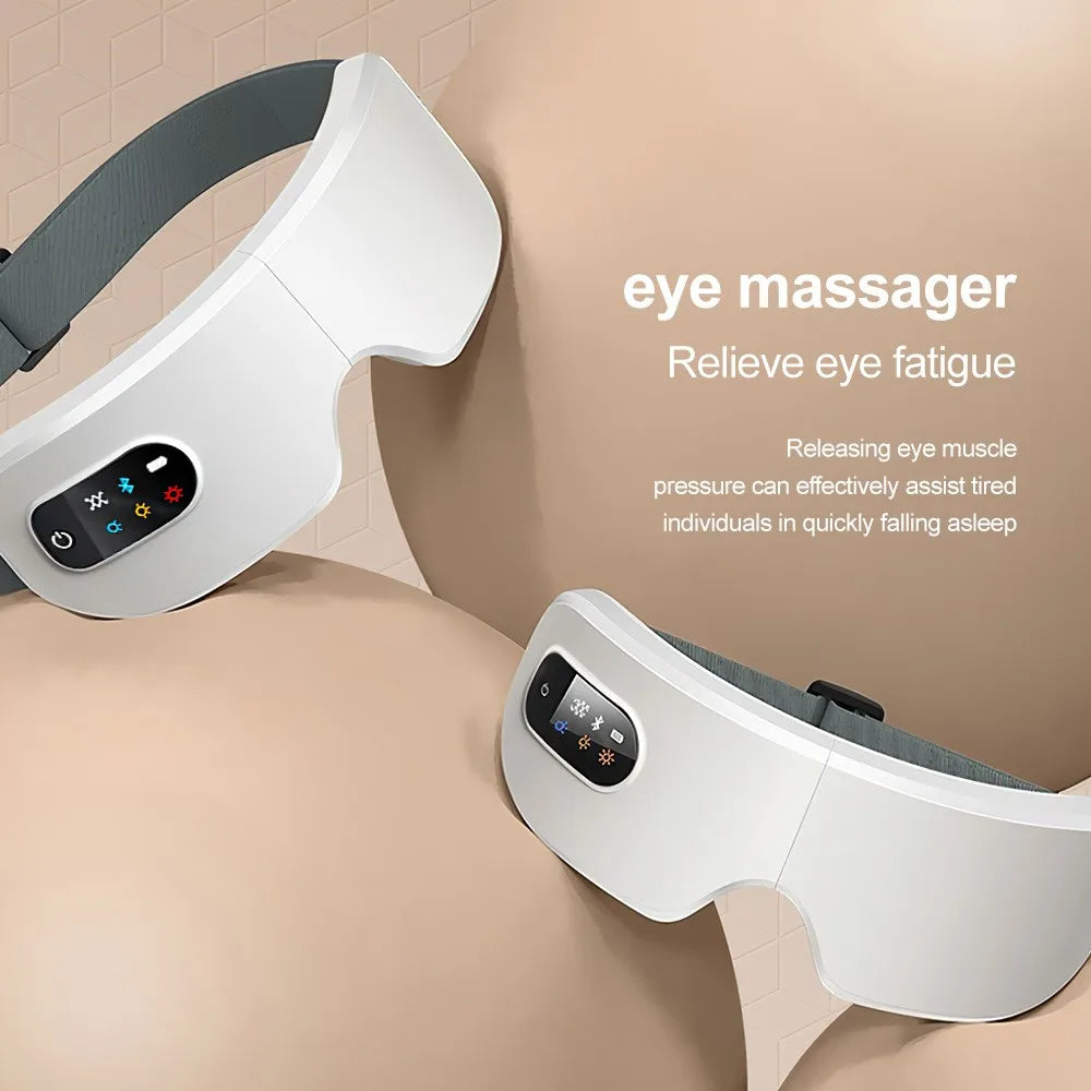 Smart Eye Massager  Vibration Heat Airbag Relieve Eye Fatigue Strain Bluetooth