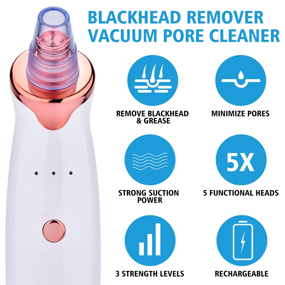 Facial Blackhead Remover Electric Acne Cleaner Blackhead Black Point Vacuum Cleaner Tool Black Spots Pore Cleaner Machine