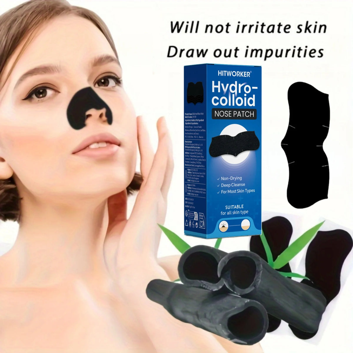 10/30/50-Piece Pore Cleansing Nose Strips | Alcohol-Free Formula, Deep Cleansing, Suitable for All Light Beige Skin Tones - Leav