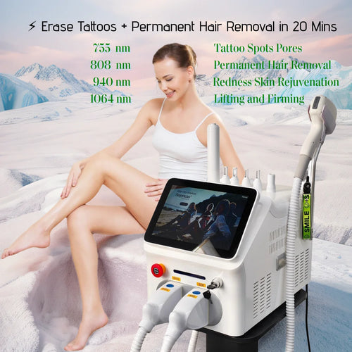 2in1 Soprano Titanium Ice Platinum Diode 755 808 1064nm 4 Wavelength Laser Machine Painless 4000W 2026
