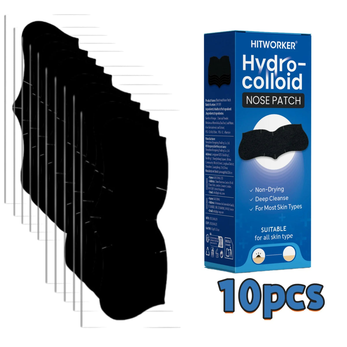 10/30/50-Piece Pore Cleansing Nose Strips | Alcohol-Free Formula, Deep Cleansing, Suitable for All Light Beige Skin Tones - Leav